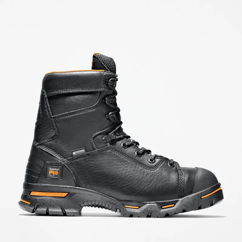 Men's Timberland PRO® Endurance 8" Steel Toe Waterproof Work Boot in Black sold by Timberland
