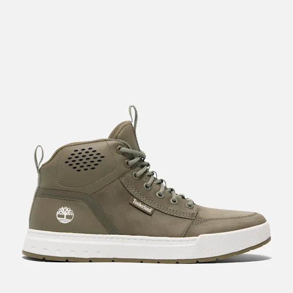 Timberland Men's Maple Grove Mid Lace-Up Sneaker in Dark Green Nubuck sold by Timberland