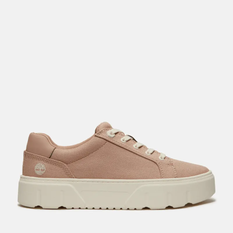 Timberland Women's Laurel Court Low Lace-Up Sneaker in Light BEI Canvas sold by Timberland