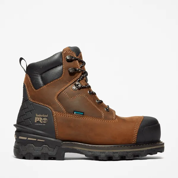 Timberland Men's Boondock HD 6" Composite Toe Waterproof Work Boot in Brown sold by Timberland