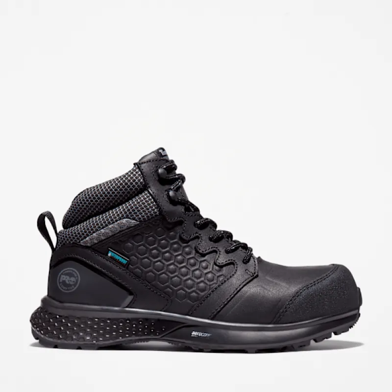 Timberland Women's Reaxion Composite Toe Waterproof Work Sneaker in Black sold by Timberland