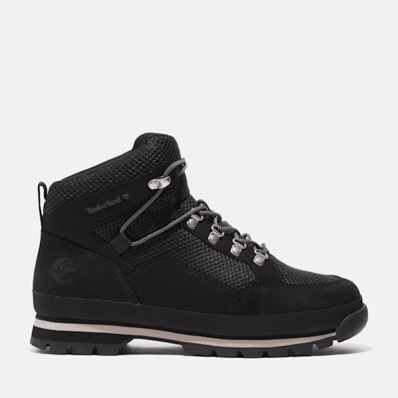 Timberland Women's Euro Hiker Mid Lace-Up Boot in Black sold by Timberland