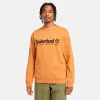 Timberland Men's Established 1973 Embroidered Logo Crew Neck Sweatshirt in Wheat Boot sold by Timberland