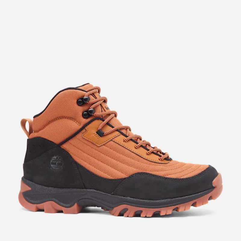 Timberland Men’s Mt. Maddsen Mid Waterproof Hiking Boot in Wheat Mesh sold by Timberland