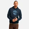 Timberland Men's Kennebec River Tree Logo Hoodie in Dark Sapphire sold by Timberland