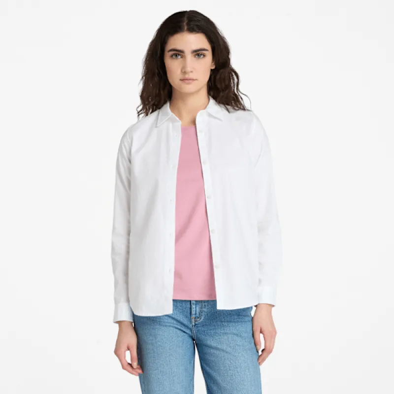 Women's Timberland® Oxford Long-Sleeve Shirt in White sold by Timberland