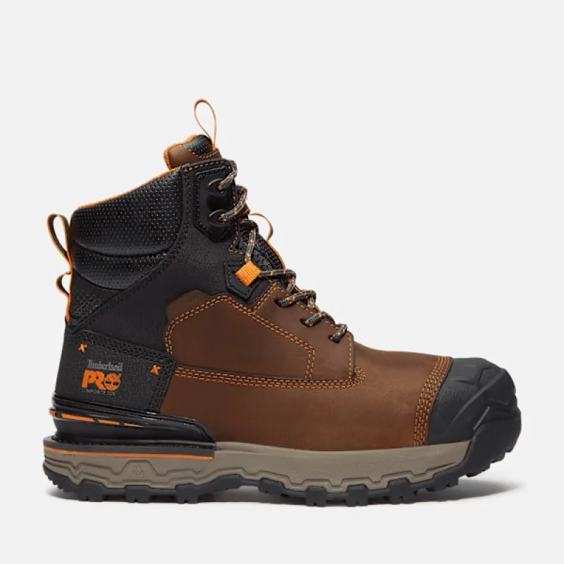 Timberland Men's Boondock Ultralight 6" Composite Toe Waterproof Work Boot in  BrownGrain sold by Timberland
