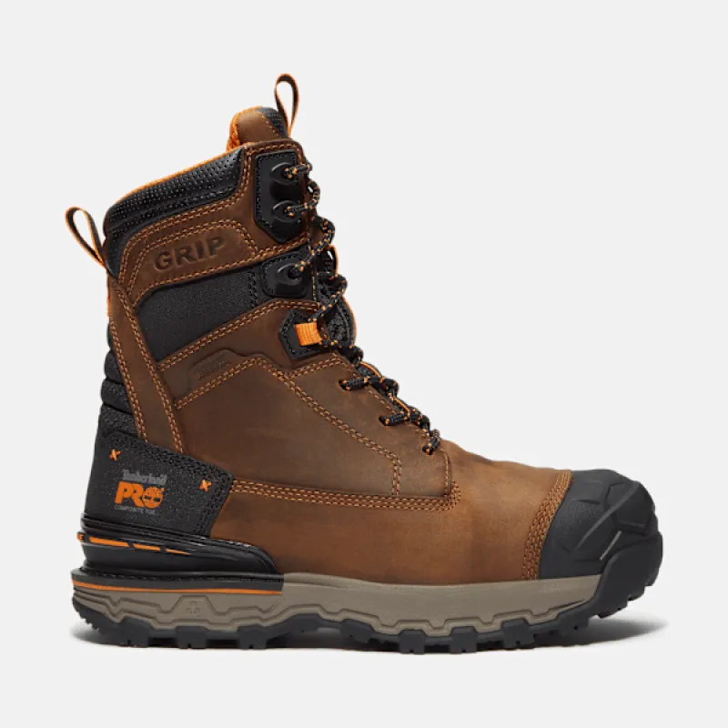 Timberland Men's Boondock Ultralight 8" Composite Toe Waterproof Insulated Work Boot in  BrownGrain sold by Timberland