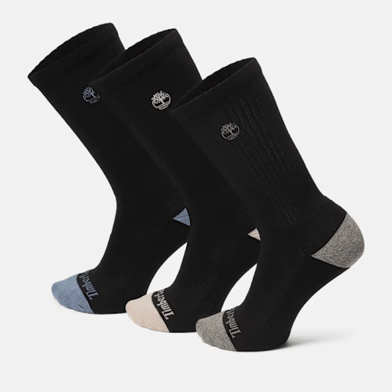 Timberland Women's Sagamore Beach 3-Pack Half-Cushion Crew Sock sold by Timberland