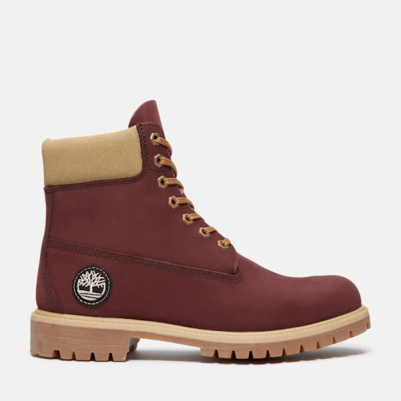 Men's Timberland® Premium 6-Inch Waterproof Boot in Burgundy Nubuck sold by Timberland