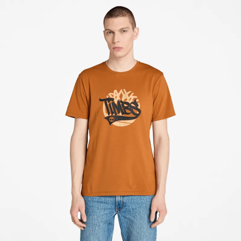 Timberland Men's Front Graphic T-Shirt in Leather Brown sold by Timberland
