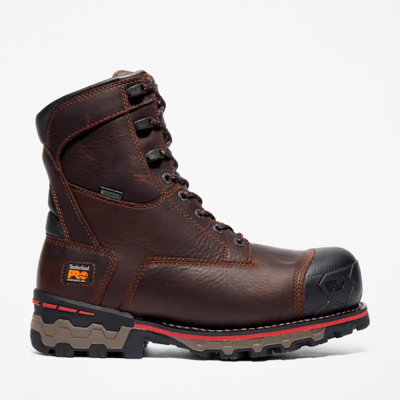 Timberland Men's Boondock 8" Composite Toe Waterproof Work Boot in Brown sold by Timberland