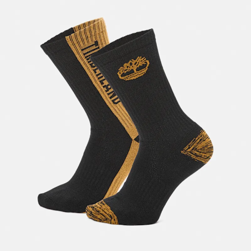 Men’s Timberland® 2-Pack Color-Block Logo Crew Sock sold by Timberland