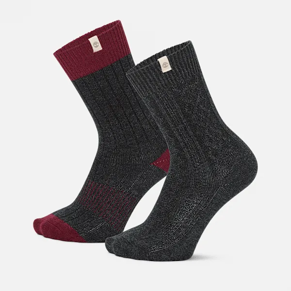Men's Timberland® 2-Pack Cushioned Cable Knit Crew Sock sold by Timberland