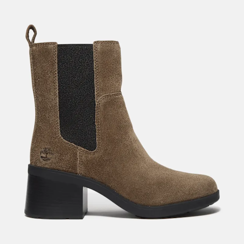 Timberland Women's Bellevaux Chelsea Boot in Darkbrnsuede Wblk sold by Timberland