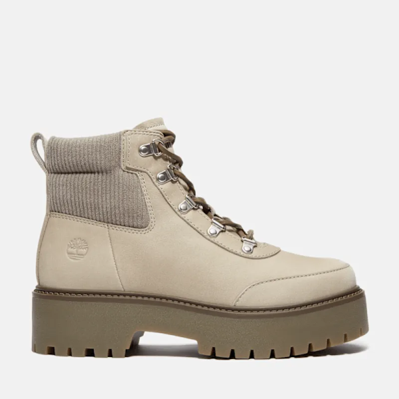 Timberland Women's Stone Street Platform Hiker Boot in  Grey Nubuck sold by Timberland