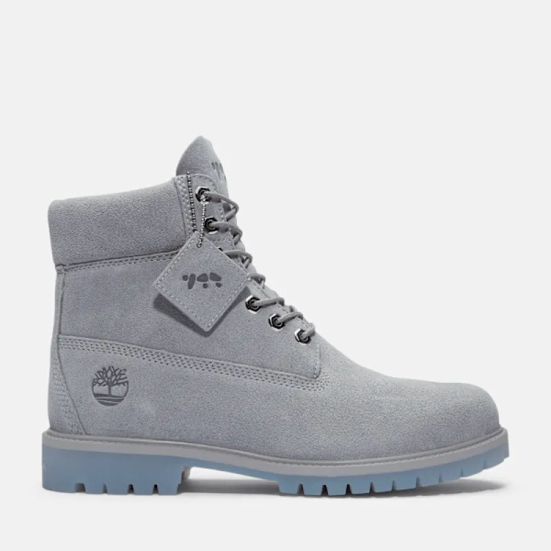 Timberland® and Ice Studios Premium 6-Inch Boot in  Grey Suede sold by Timberland