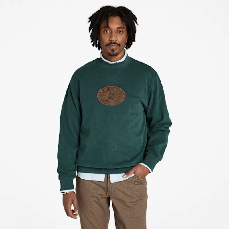 Timberland Men's Leather Badge Crewneck Sweatshirt sold by Timberland