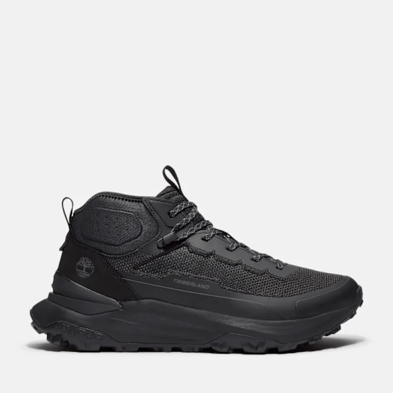 Timberland Men's Motion Access Mid Sneaker in Black Mesh sold by Timberland