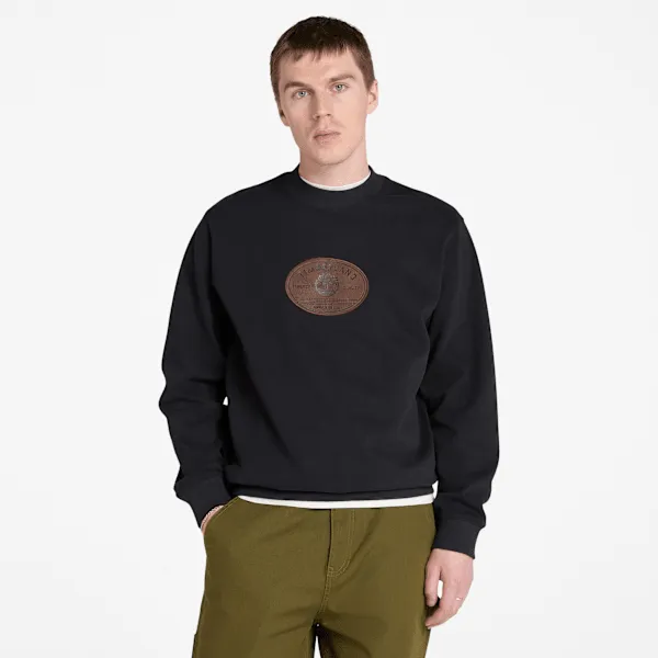 Timberland Men's Leather Badge Crewneck Sweatshirt sold by Timberland