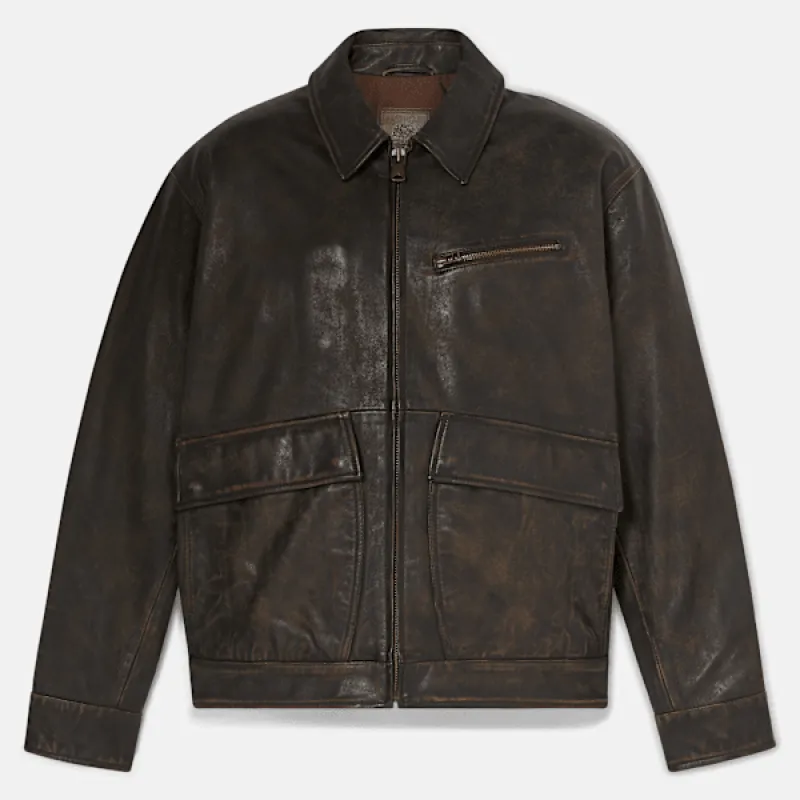 Timberland Men's Strafford Leather Jacket made by Timberland