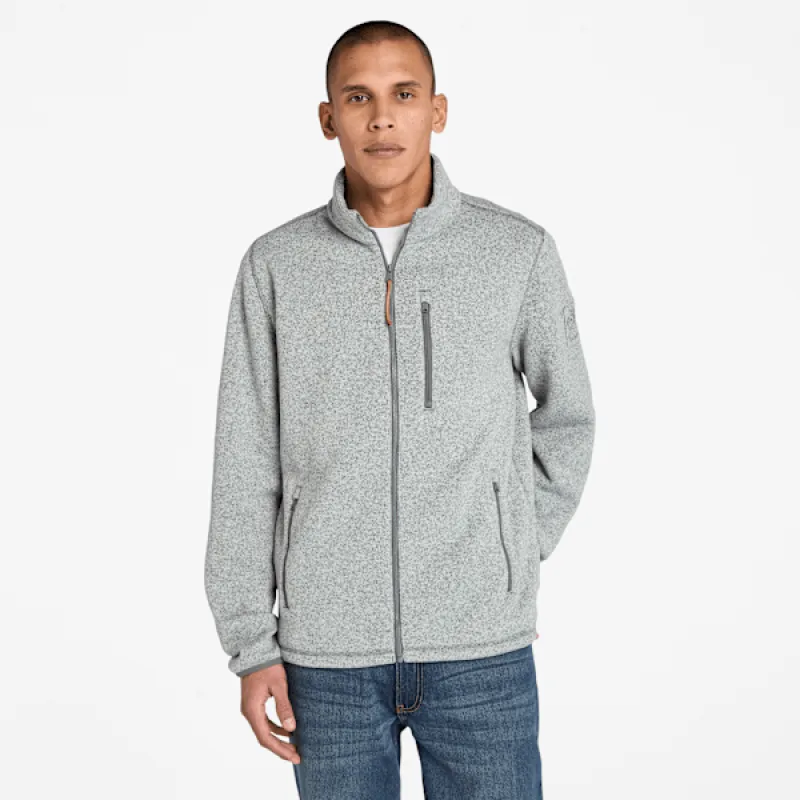 Timberland Melange Fleece Jacket in Medium Grey Heather sold by Timberland