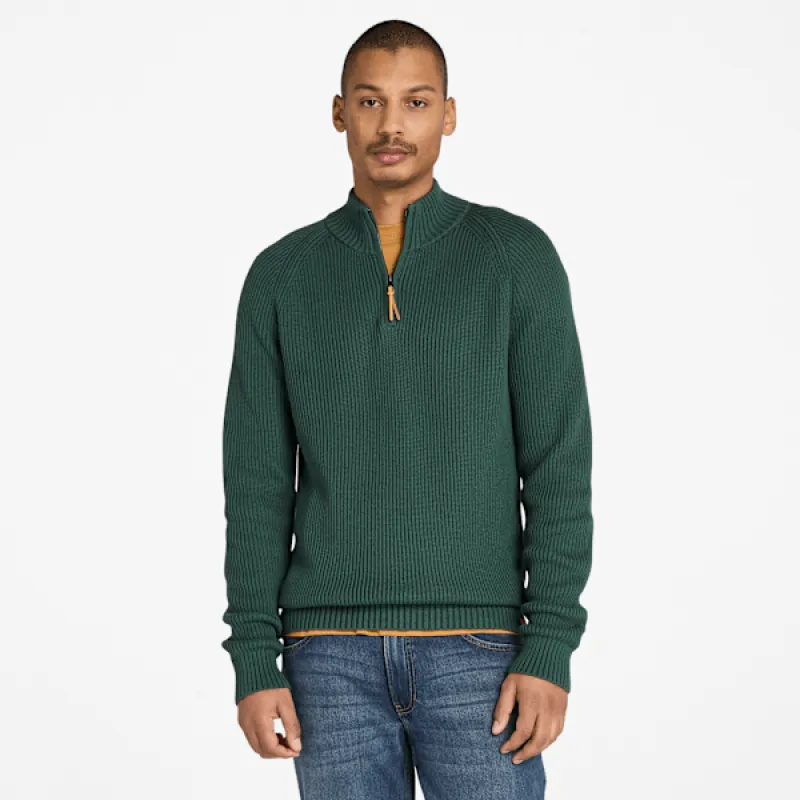 Timberland Men's Williams River Textured Quarter-Zip Sweater sold by Timberland