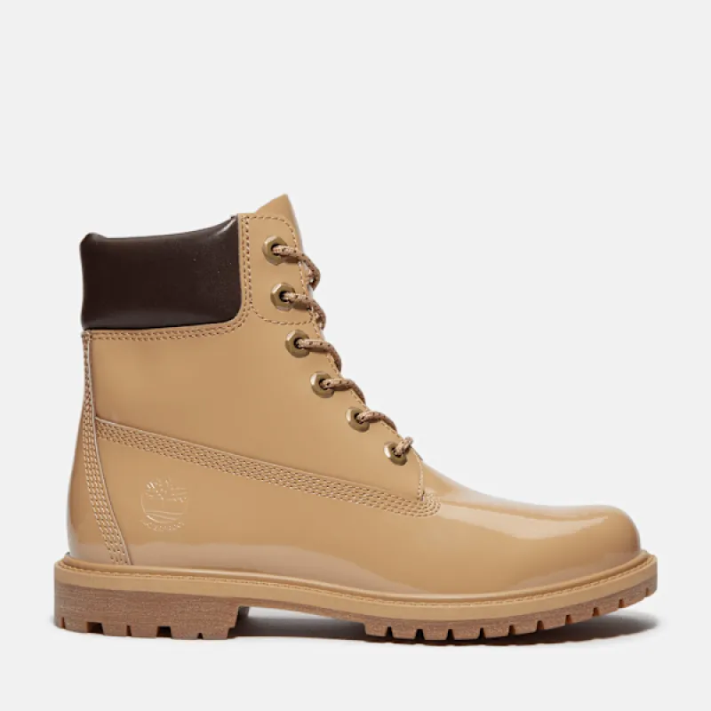 Timberland Women's Patent Leather Premium 6-Inch Waterproof Boot in Wheat Patnt Lthr sold by Timberland