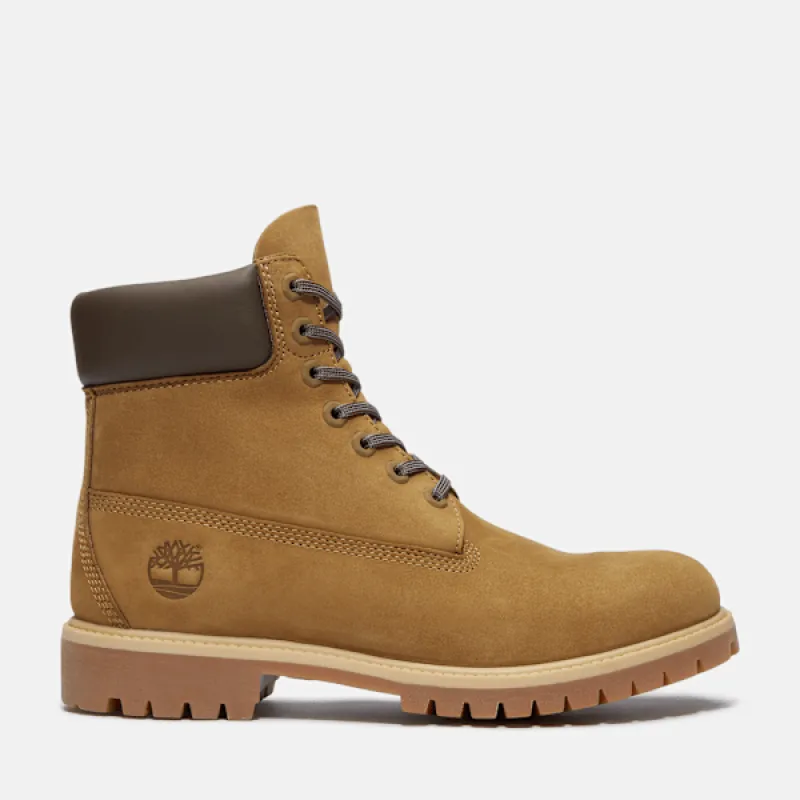 Men's Timberland® Premium 6-Inch Waterproof Boot in OLV NBK WDark Brown sold by Timberland