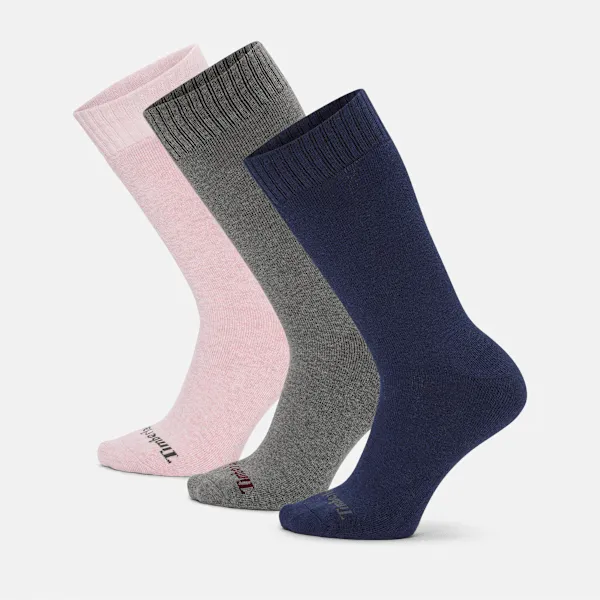 Timberland Women's Ashland 3-Pack Heathered Boot Crew Sock sold by Timberland