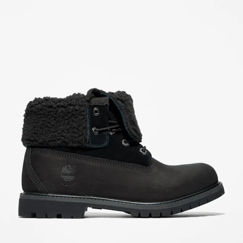 Women's Timberland® Warm-Lined Waterproof Roll-Top Boot in Black sold by Timberland