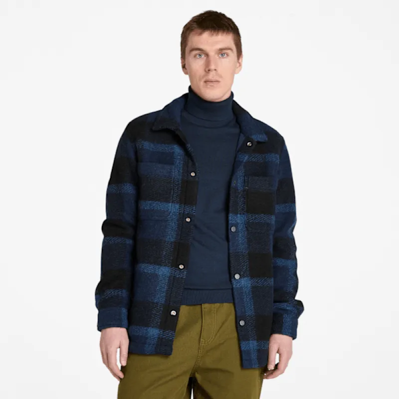 Timberland Men's Wool Blend Shacket in Peacoat sold by Timberland