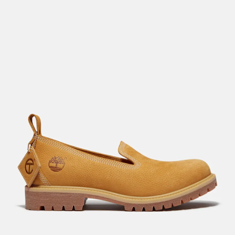 Timberland® x TELFAR Premium Slip-On Shoe in Wheat Nubuck sold by Timberland