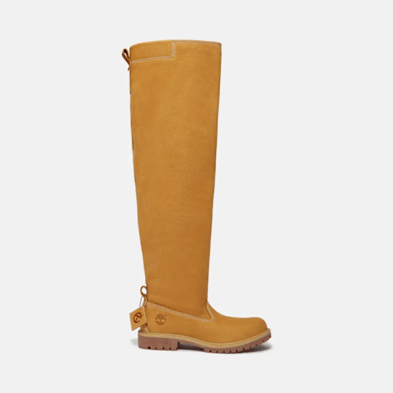 Timberland® x TELFAR Tall Premium Pull-On Boot in Wheat Nubuck sold by Timberland