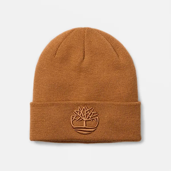 Timberland 3D Embroidered Beanie in Wheat sold by Timberland