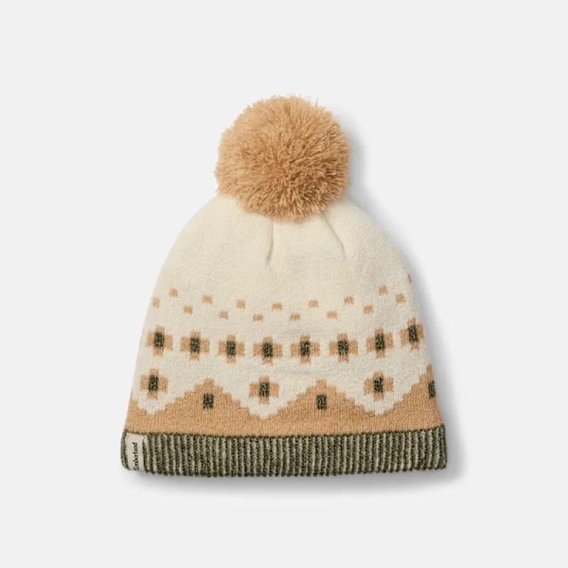 Timberland Women's Fair Isle Beanie with Pom sold by Timberland