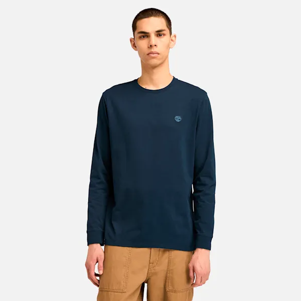 Timberland Men's Oyster River Chest Logo Long-Sleeve T-Shirt sold by Timberland