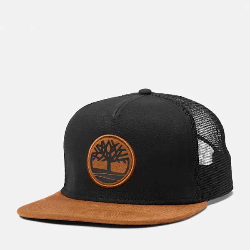 Timberland Faux Suede Flatbrim Trucker Cap sold by Timberland