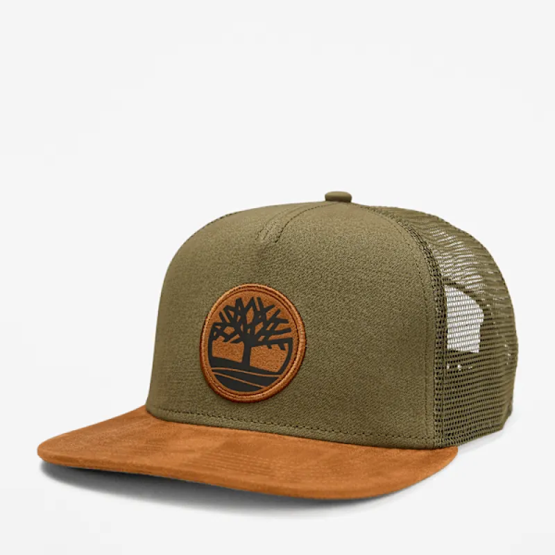 Timberland Faux Suede Flatbrim Trucker Cap sold by Timberland