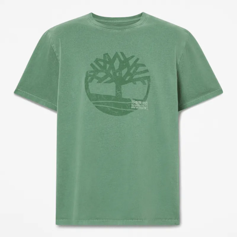 Timberland Men's Garment Dyed Logo Graphic T-Shirt sold by Timberland