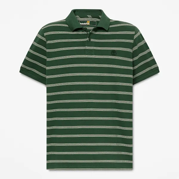 Timberland Men's Millers River Striped Short-Sleeve Polo sold by Timberland