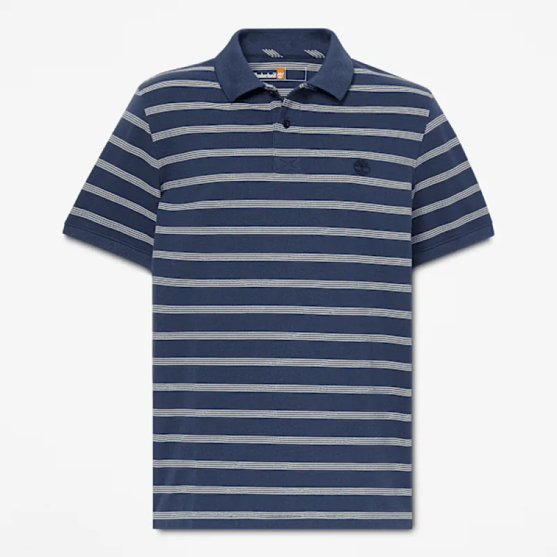 Timberland Men's Millers River Striped Short-Sleeve Polo sold by Timberland