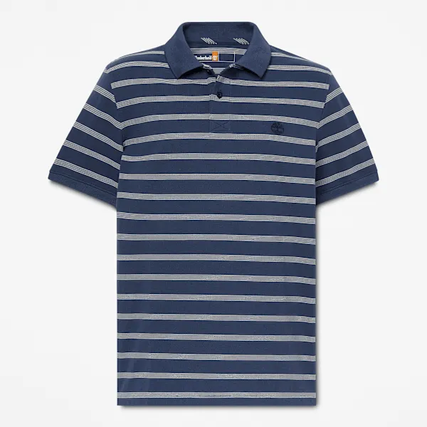 Timberland Men's Millers River Striped Short-Sleeve Polo sold by Timberland
