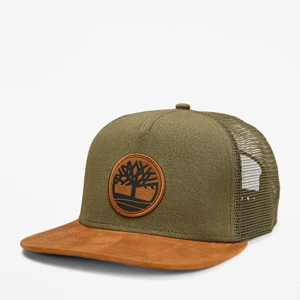 Timberland Men's Faux Suede Flatbrim Trucker Hat sold by Timberland