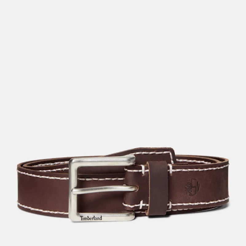 Timberland Men's Hand-Stitched Leather Belt made by Timberland