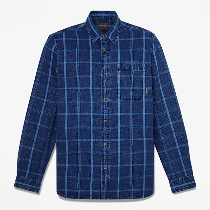 Timberland Men's Indigo Check Regular Shirt made by Timberland
