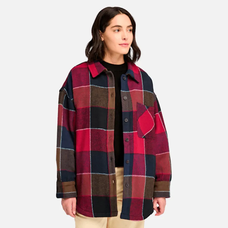 Timberland Women's Heavy Flannel Long Overshirt made by Timberland
