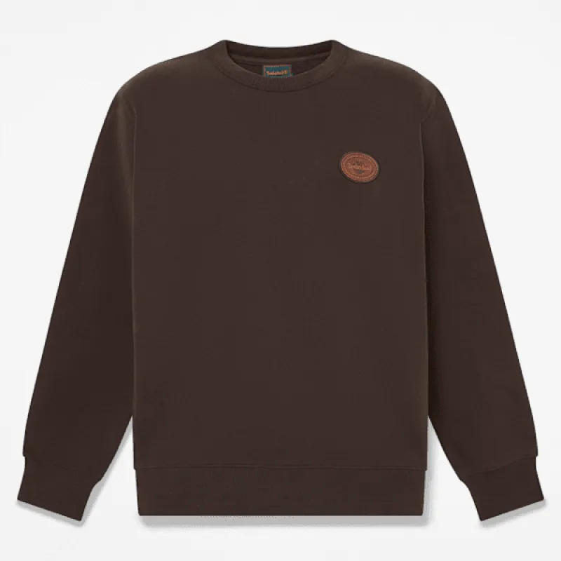 Timberland Men's Leather Patch Crew Sweatshirt made by Timberland
