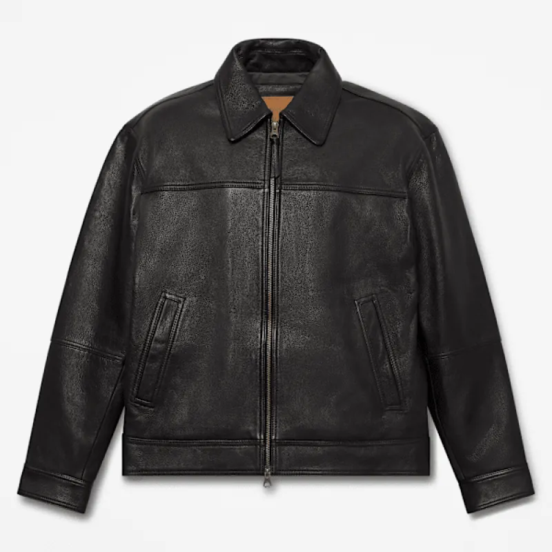 Timberland Men's Stratham Leather Bomber made by Timberland