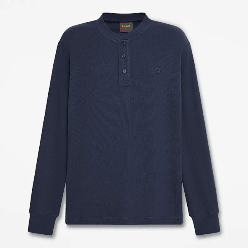 Timberland Men's Wharf River Waffle Long-Sleeve Polo made by Timberland